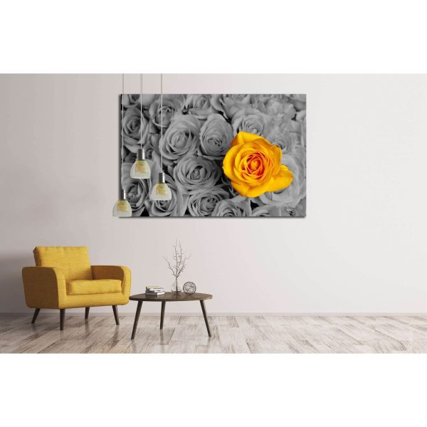 Standing out in a crowd yellow rose №2751 Ready to Hang Canvas Print Online Hot Sale - Image 3