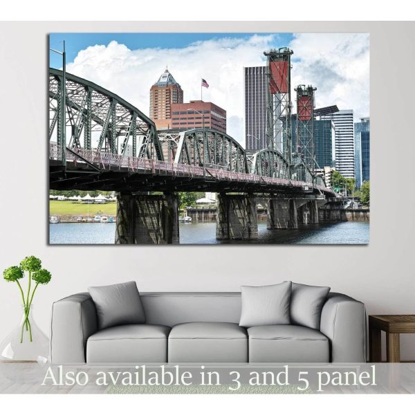 Hawthorn bridge, Portland, Oregon №796 Ready to Hang Canvas Print Hot on Sale