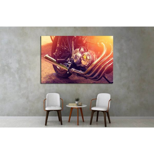 Part of the motorcycle. Close up. Soft lighting effect №1883 Ready to Hang Canvas Print Sale - Image 2
