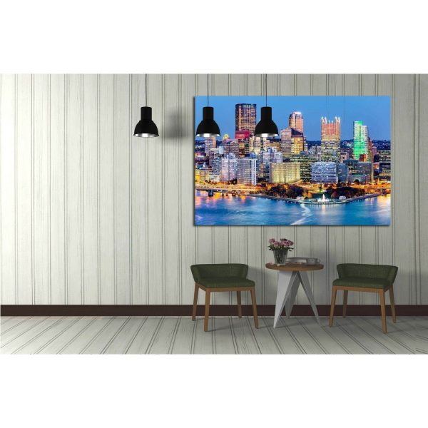 Pittsburgh, Monongahela and Ohio rivers №1735 Ready to Hang Canvas Print For Sale - Image 2