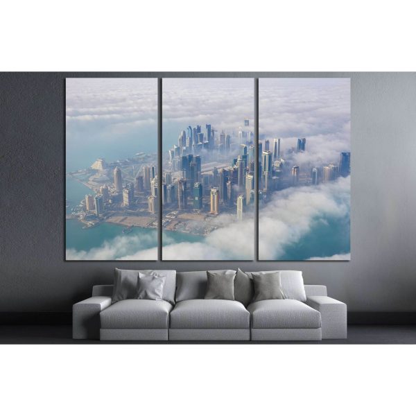 Aerial view on Doha - capital city of Qatar №2730 Ready to Hang Canvas Print Supply - Image 2