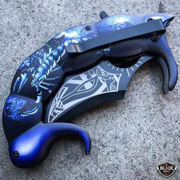 Fantasy Scorpion Assisted Open Folding Pocket Knife Karambit Blade Online now - Image 3